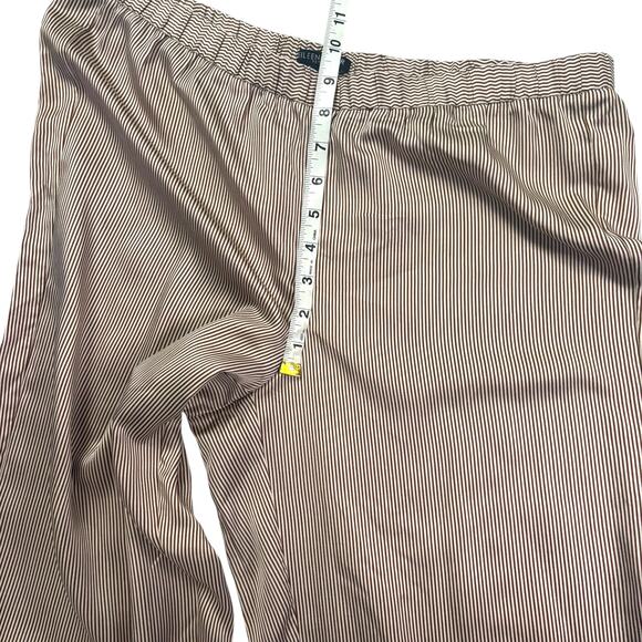 Eileen Fisher Women’s Silk Wide Leg Crop Pants Brown Stripe Petite Large - Picture 14 of 15